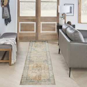 Homeroots 7' X 9' Gray Oriental Power Loom Distressed Washable Area Rug  Polyester 521748