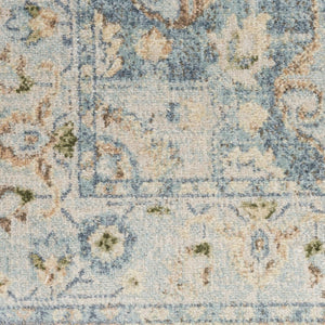 HomeRoots 8' Elegant Floral Medallion Distressed Area Rug in Gray, Orange & Ivory - Washable & Durable Design 8' X 10' 521751