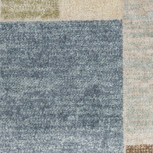 Homeroots 7' X 9' Denim Blue Oriental Power Loom Distressed Washable Area Rug  Polyester 521755