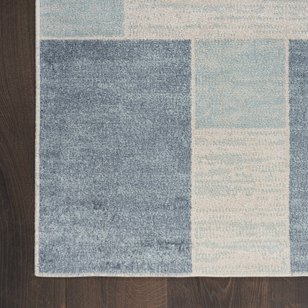 Homeroots 8' X 10' Denim Blue Oriental Power Loom Distressed Washable Area Rug  Polyester 521760