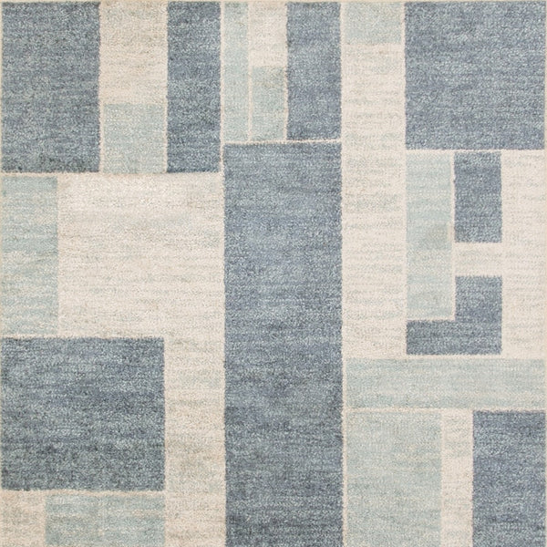 Homeroots 8' X 10' Denim Blue Oriental Power Loom Distressed Washable Area Rug  Polyester 521760