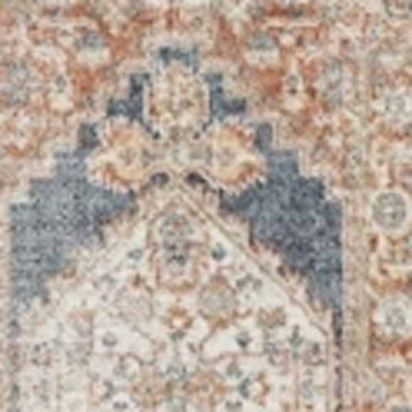 Homeroots 12' Denim Blue Oriental Runner Rug - Stylish Power Loom, Distressed Design For Elegant Spaces  Polyester 521762