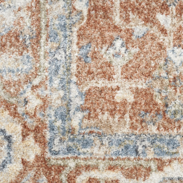 Homeroots 12' Denim Blue Oriental Runner Rug - Stylish Power Loom, Distressed Design For Elegant Spaces  Polyester 521762