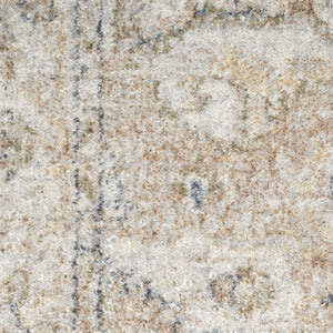 Homeroots 7' X 9' Light Blue Oriental Power Loom Distressed Washable Area Rug  Polyester 521763