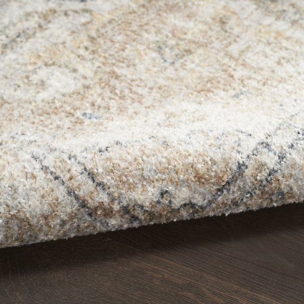 Homeroots 7' X 9' Light Blue Oriental Power Loom Distressed Washable Area Rug  Polyester 521763