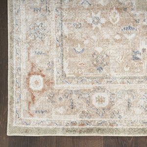Homeroots 5' X 7' Light Blue Oriental Power Loom Distressed Washable Area Rug  Polyester 521764