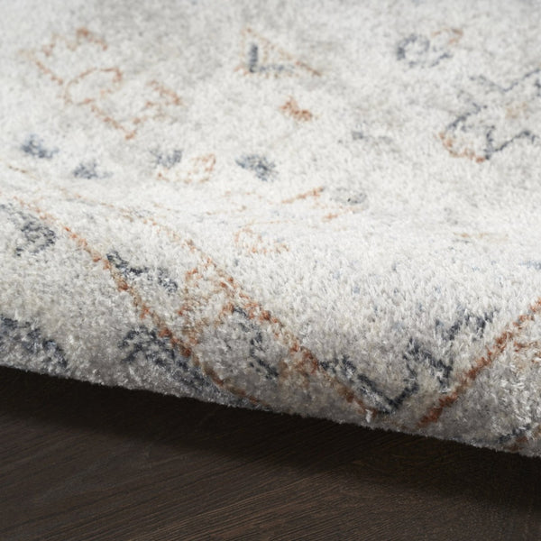 HomeRoots 7' Light Blue Oriental Power Loom Area Rug - Vintage-Inspired, Washable, Durable, Elegant Design 8' X 10' 521766