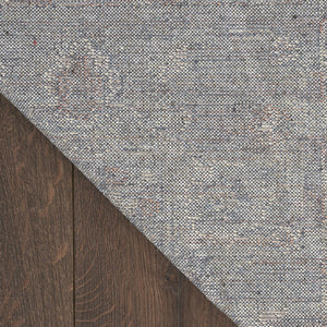 Homeroots 8' X 10' Light Blue Oriental Power Loom Distressed Washable Area Rug  Polyester 521766
