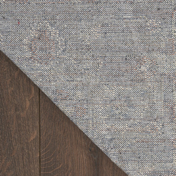 Homeroots 8' X 10' Light Blue Oriental Power Loom Distressed Washable Area Rug  Polyester 521766