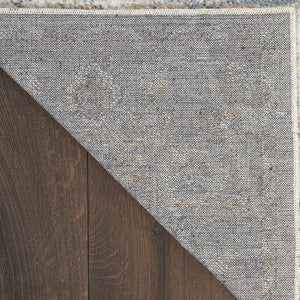 Homeroots 8' X 10' Light Blue Oriental Power Loom Distressed Washable Area Rug  Polyester 521766