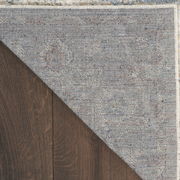 Homeroots 8' X 10' Light Blue Oriental Power Loom Distressed Washable Area Rug  Polyester 521766