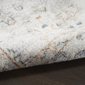 Homeroots 12' Light Blue Oriental Power Loomed Distressed Runner Rug - Stylish, Washable & Durable Home Accent  Polyester 521769