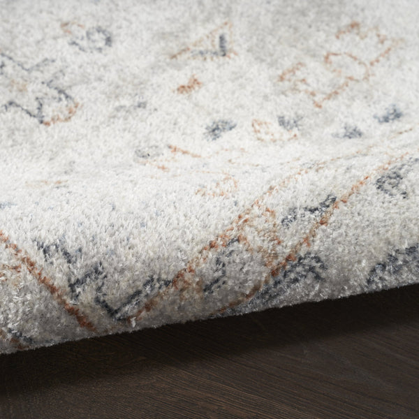 Homeroots 12' Light Blue Oriental Power Loomed Distressed Runner Rug - Stylish, Washable & Durable Home Accent  Polyester 521769