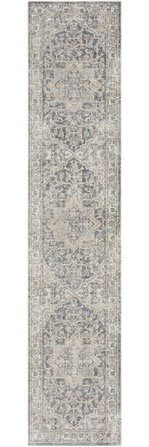 Homeroots 12' Gray Oriental Washable Runner Rug - Durable Polyester, Stylish Abstract Design For Any Space  Polyester 521776