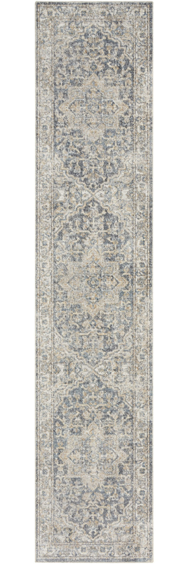 Homeroots 12' Gray Oriental Washable Runner Rug - Durable Polyester, Stylish Abstract Design For Any Space  Polyester 521776