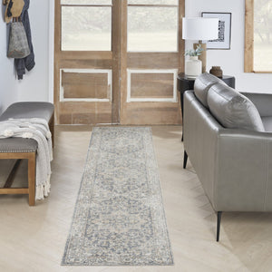 Homeroots 12' Gray Oriental Washable Runner Rug - Durable Polyester, Stylish Abstract Design For Any Space  Polyester 521776