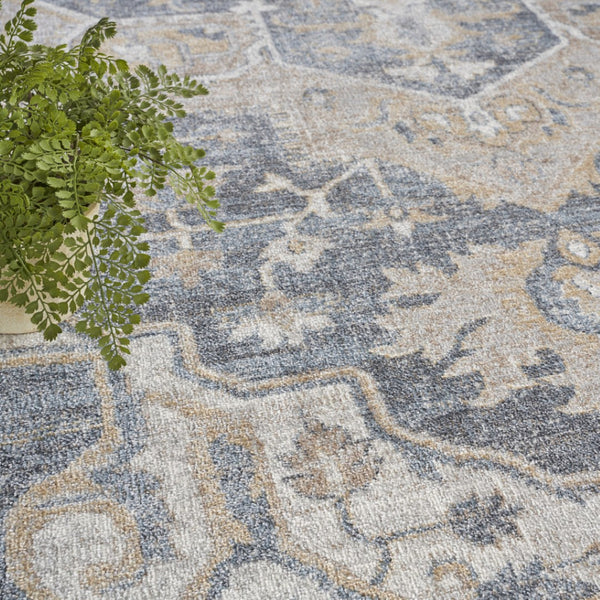 HomeRoots 9' Gray Oriental Power Loom Area Rug - Timeless Elegance for Living Spaces, Durable and Easy Care 8' X 10' 521777