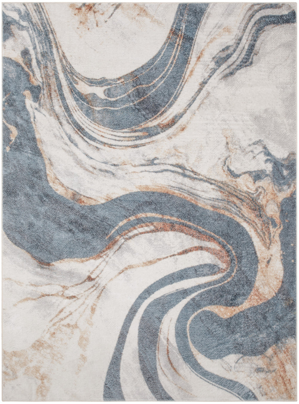 Homeroots 7' X 9' Gray Oriental Power Loom Washable Area Rug  Polyester 521779