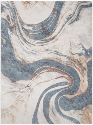 Homeroots 7' X 9' Gray Oriental Power Loom Washable Area Rug  Polyester 521779