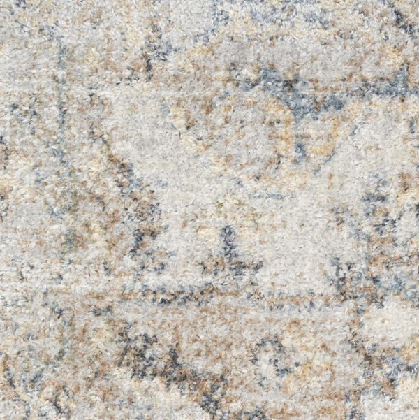 Homeroots 12' Silver Elegant Oriental Power Loom Washable Runner Rug - Durable, Stylish, And Cozy Decor Addition  Polyester 521783