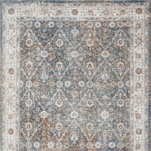 Homeroots 5' X 7' Silver Oriental Power Loom Washable Area Rug  Polyester 521784