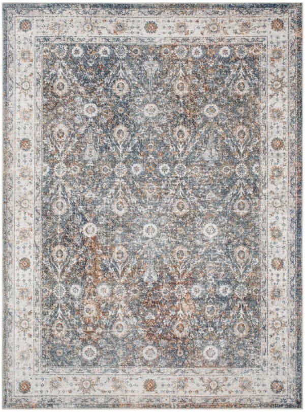 Homeroots 7' X 9' Silver Oriental Power Loom Washable Area Rug  Polyester 521786