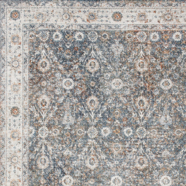 Homeroots 7' X 9' Silver Oriental Power Loom Washable Area Rug  Polyester 521786