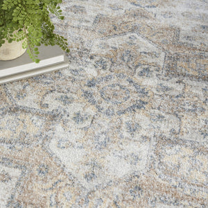 HomeRoots 9' Gray Oriental Power Loom Area Rug - Timeless Design for Elegant Spaces & Easy Maintenance 7' X 9' 521786