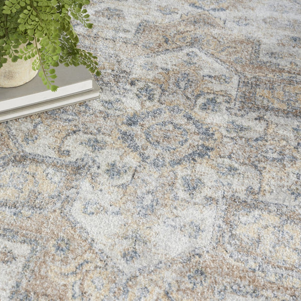 HomeRoots 9' Gray Oriental Power Loom Area Rug - Timeless Design for Elegant Spaces & Easy Maintenance 7' X 9' 521786