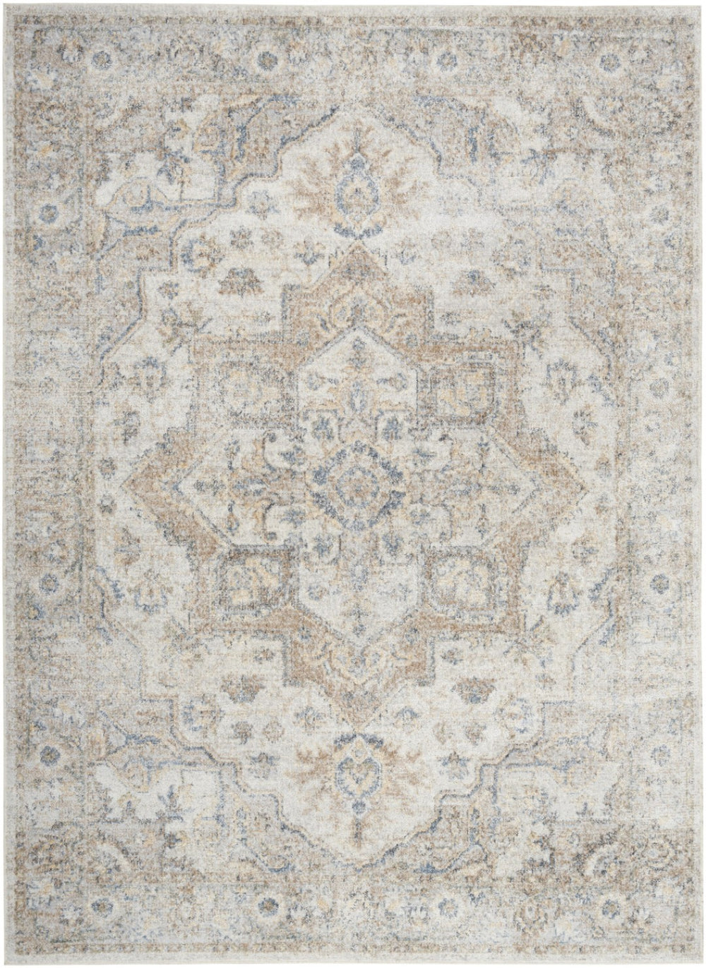 HomeRoots 9' Gray Oriental Power Loom Area Rug - Timeless Design for Elegant Spaces & Easy Maintenance 7' X 9' 521786