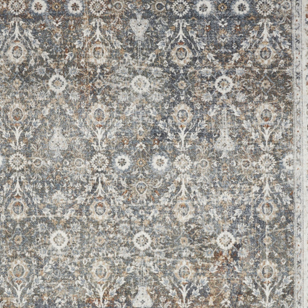Homeroots 8' X 10' Silver Oriental Power Loom Washable Area Rug  Polyester 521788