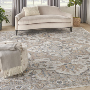 HomeRoots 9' Gray Oriental Power Loom Area Rug - Timeless Design for Elegant Spaces & Easy Maintenance 8' X 10' 521788