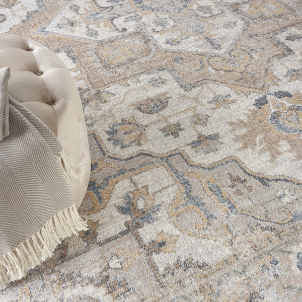 HomeRoots 9' Gray Oriental Power Loom Area Rug - Timeless Design for Elegant Spaces & Easy Maintenance 8' X 10' 521788