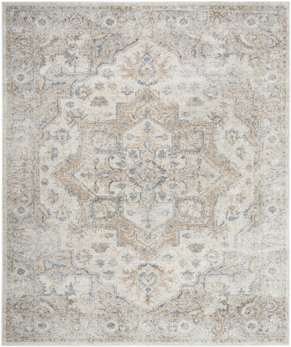 HomeRoots 9' Gray Oriental Power Loom Area Rug - Timeless Design for Elegant Spaces & Easy Maintenance 8' X 10' 521788