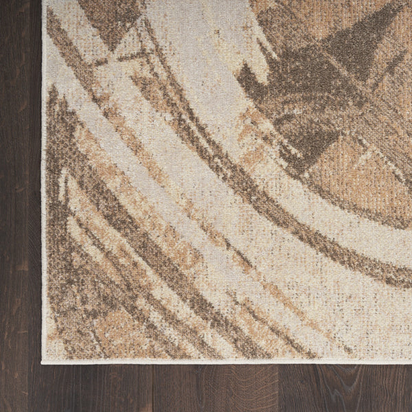 Homeroots 7' X 9' Gold Oriental Power Loom Washable Area Rug  Polyester 521792