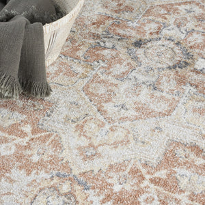 HomeRoots 7' Gold Oriental Power Loom Area Rug - Timeless Elegance, Easy-Care, and Perfect for Any Space 7' X 9' 521792