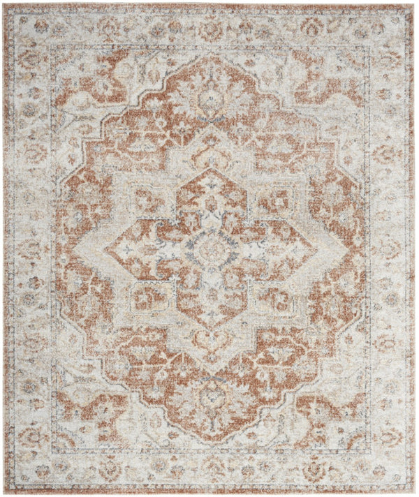 HomeRoots 7' Gold Oriental Power Loom Area Rug - Timeless Elegance, Easy-Care, and Perfect for Any Space 8' X 10' 521794