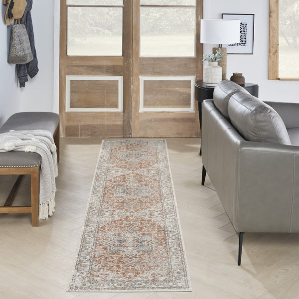 Homeroots 12' Gold And Ivory Oriental Washable Runner Rug | Durable, Stylish Accent For Any Space  Polyester 521797