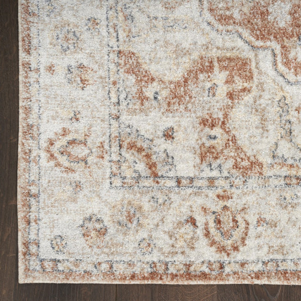 Homeroots 12' Gold And Ivory Oriental Washable Runner Rug | Durable, Stylish Accent For Any Space  Polyester 521797