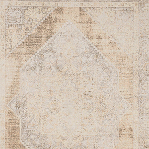 Homeroots 8' X 10' Beige Oriental Power Loom Washable Area Rug  Polyester 521800