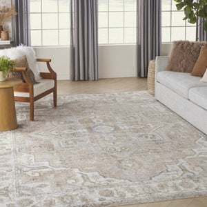 HomeRoots 8' Timeless Beige Oriental Power Loom Area Rug - Stylish, Durable, Washable for Any Room Decor 8' X 10' 521800