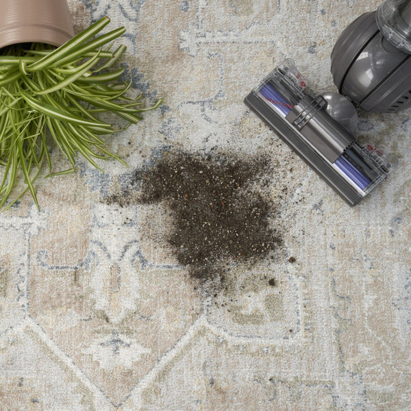 Homeroots 12' Beige Oriental Power Loom Washable Runner Rug - Elevate Your Space With Timeless Elegance  Polyester 521801