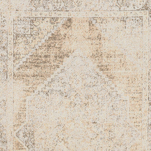 Homeroots 5' X 7' Beige Oriental Power Loom Washable Area Rug  Polyester 521806