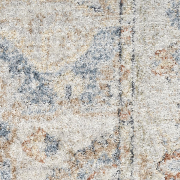 HomeRoots 7' Denim Blue Oriental Area Rug - Durable Power Loom Design, Washable for Easy Maintenance & Style 7' X 9' 521807