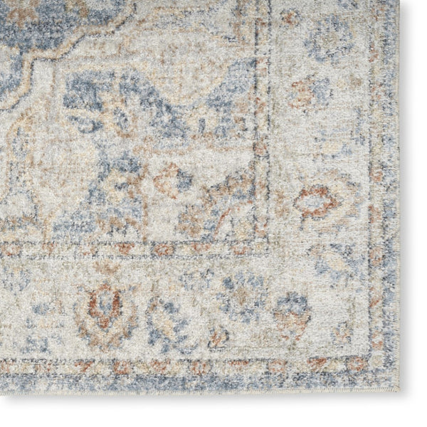 HomeRoots 7' Denim Blue Oriental Area Rug - Durable Power Loom Design, Washable for Easy Maintenance & Style 7' X 9' 521807