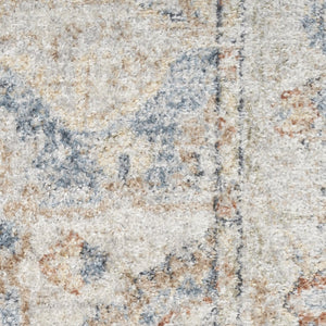 HomeRoots 7' Denim Blue Oriental Area Rug - Durable Power Loom Design, Washable for Easy Maintenance & Style 8' X 10' 521813