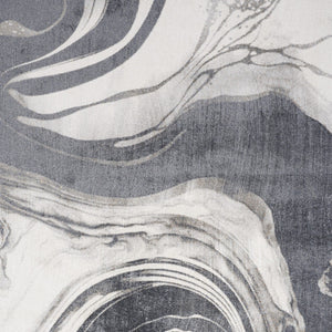 Homeroots 3' X 5' Gray Oriental Power Loom Washable Area Rug  Polyester 521816