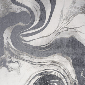 Homeroots 3' X 5' Gray Oriental Power Loom Washable Area Rug  Polyester 521816