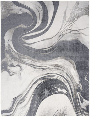 Homeroots 3' X 5' Gray Oriental Power Loom Washable Area Rug  Polyester 521816