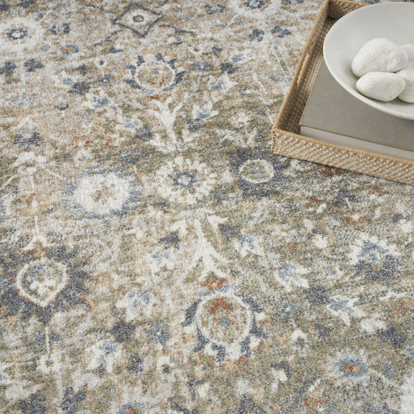 Homeroots 8' X 10' Gray Oriental Power Loom Washable Area Rug  Polyester 521819